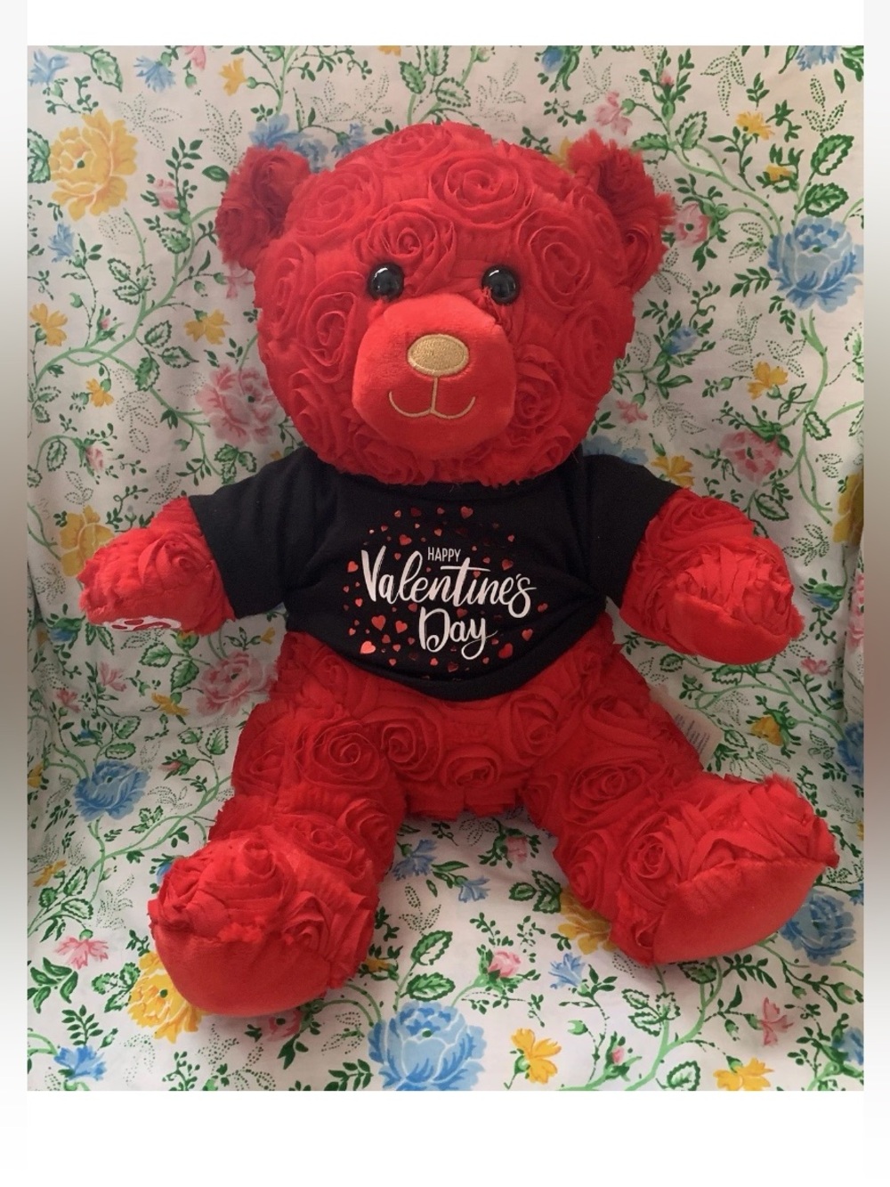 Build A Bear Red Roses Teddy Bear Plush Stuffed Animal 15” Valentine’s Day